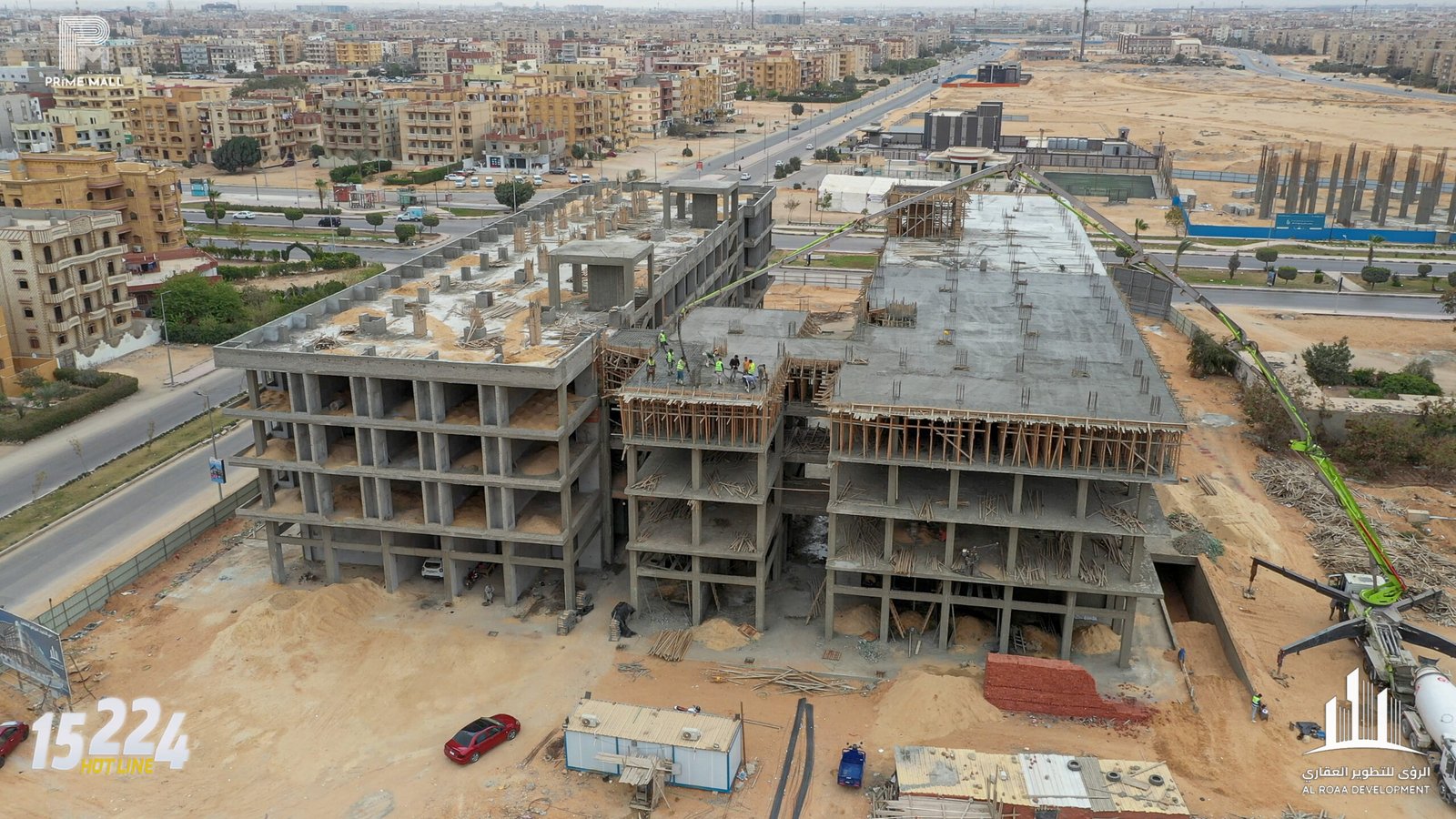 أعمال البناء في موقع برايم مول